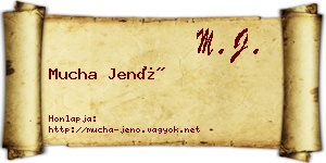 Mucha Jenő névjegykártya